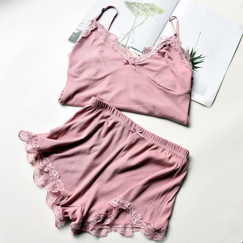 Ruffle Lace Short Set