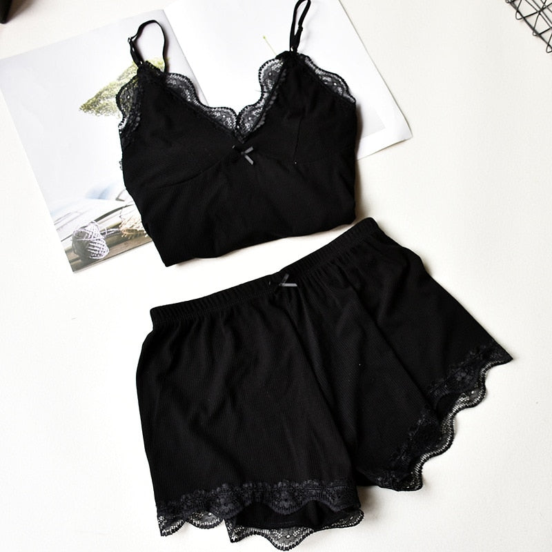 Ruffle Lace Short Set